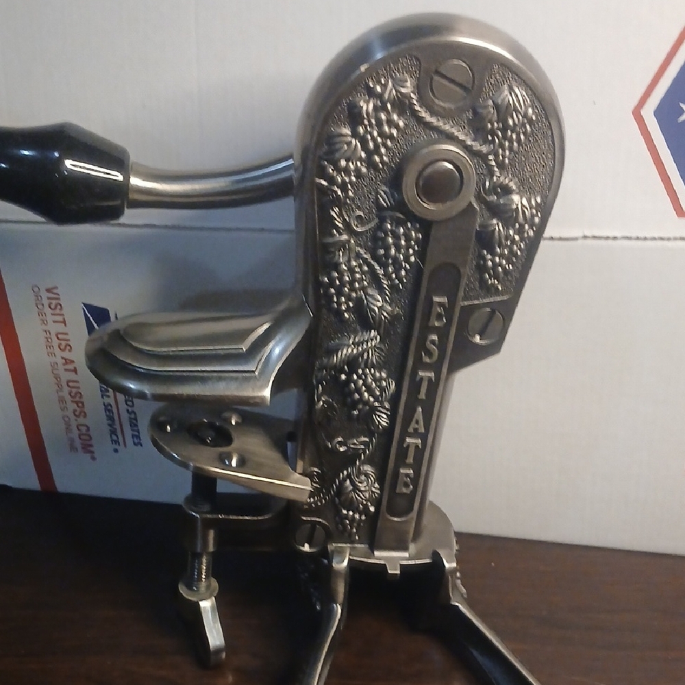 Estate Silver Decorative Wine Opener With 4 Cups Glass With Metal